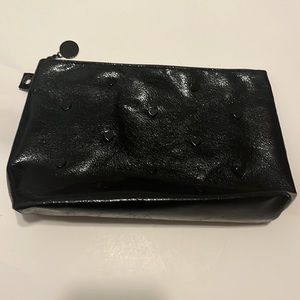Victoria Secret cosmetic bag black with hearts on front pre-loved